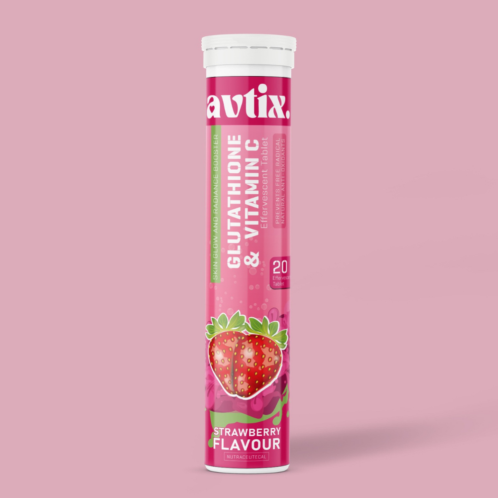 Avtix Glutathione and Vitamin C Strawberry Flavour Effervescent Tablet