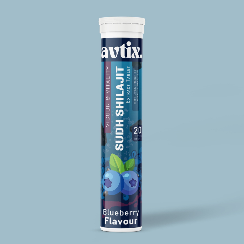 Avtix Sudh Shilajit Blueberry flavour Effervescent Tablet