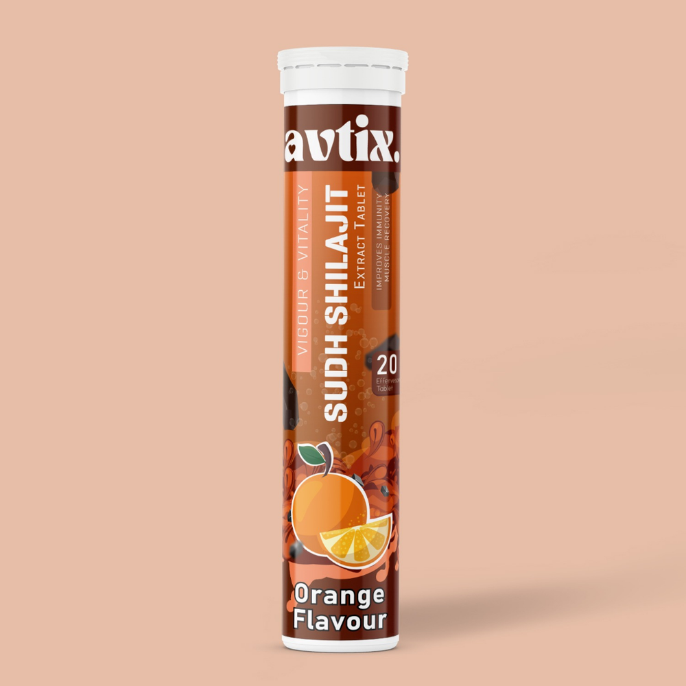 Avtix Sudh Shilajit Orange flavour Effervescent Tablet